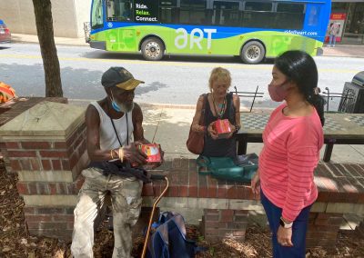 Solar lanterns to homeless Asheville, USA,